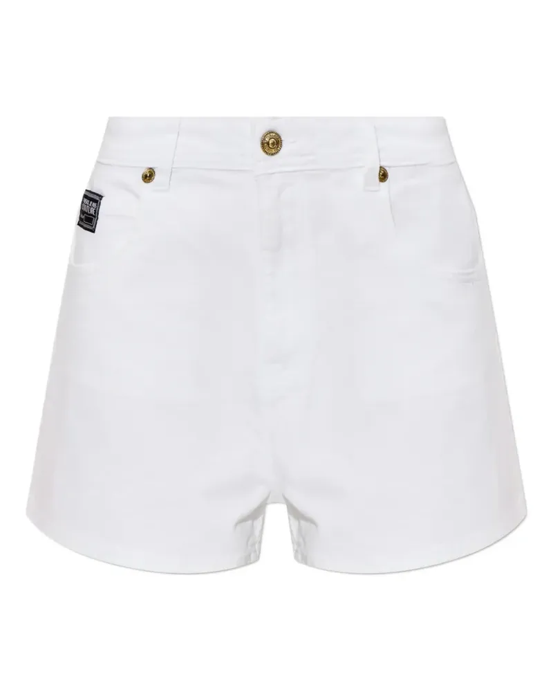 Versace Jeans logo-patch denim shorts - Weiß Weiß