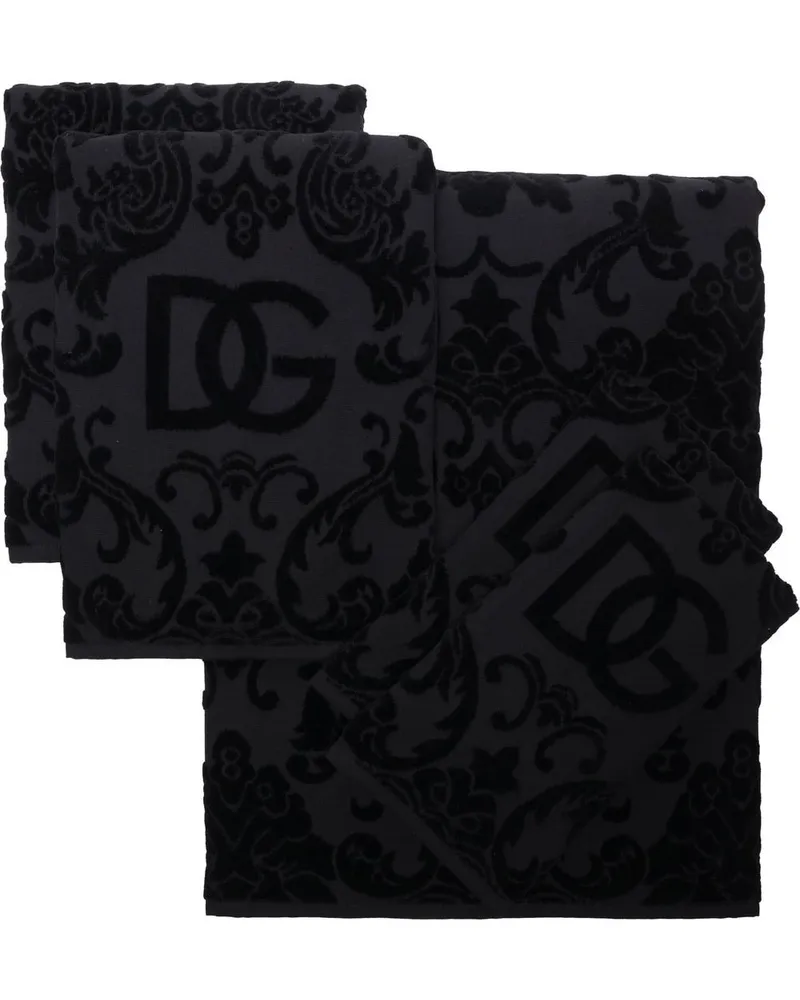 Dolce & Gabbana Frottee-Handtücher (5er-Set) - Schwarz Schwarz