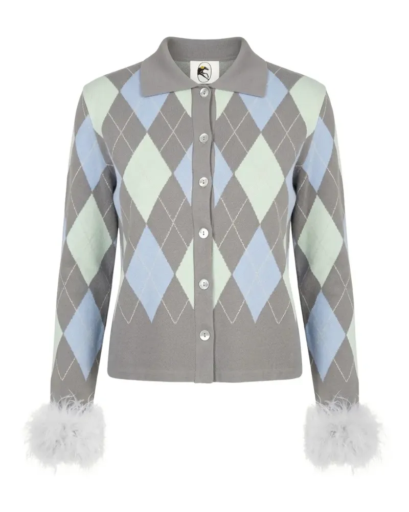 SLEEPER Cardigan mit Argyle-Muster - Grau Grau