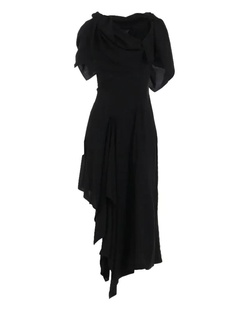 Yohji Yamamoto Kleid mit Schnürung - Schwarz Schwarz