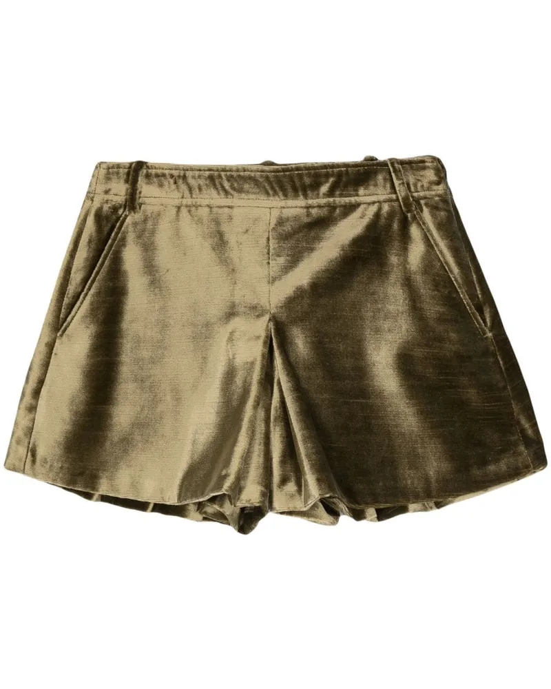 Tom Ford Ausgestellte Minishorts aus gekörntem Samt - Grün Grün
