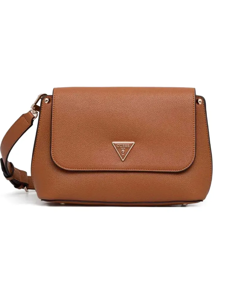 Guess Schultertasche mit Logo-Schild - Braun Braun