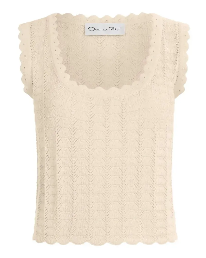 Oscar de la Renta Pointelle Tanktop - Nude Nude