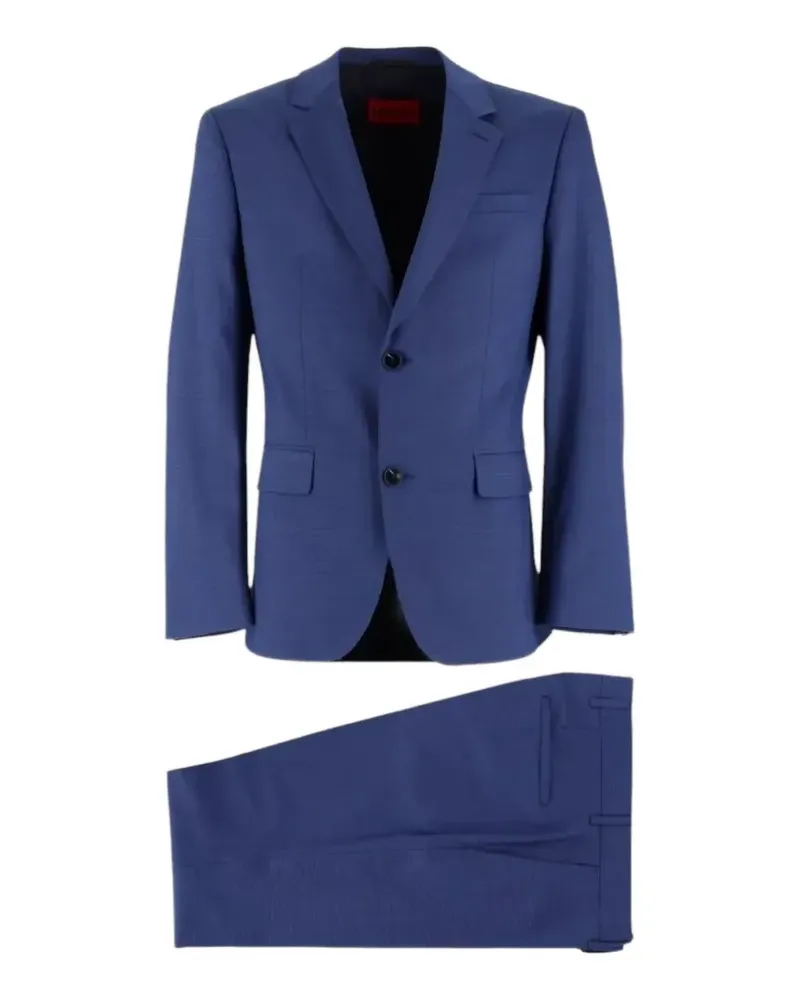 HUGO BOSS single-breasted slub-texture suit - Blau Blau