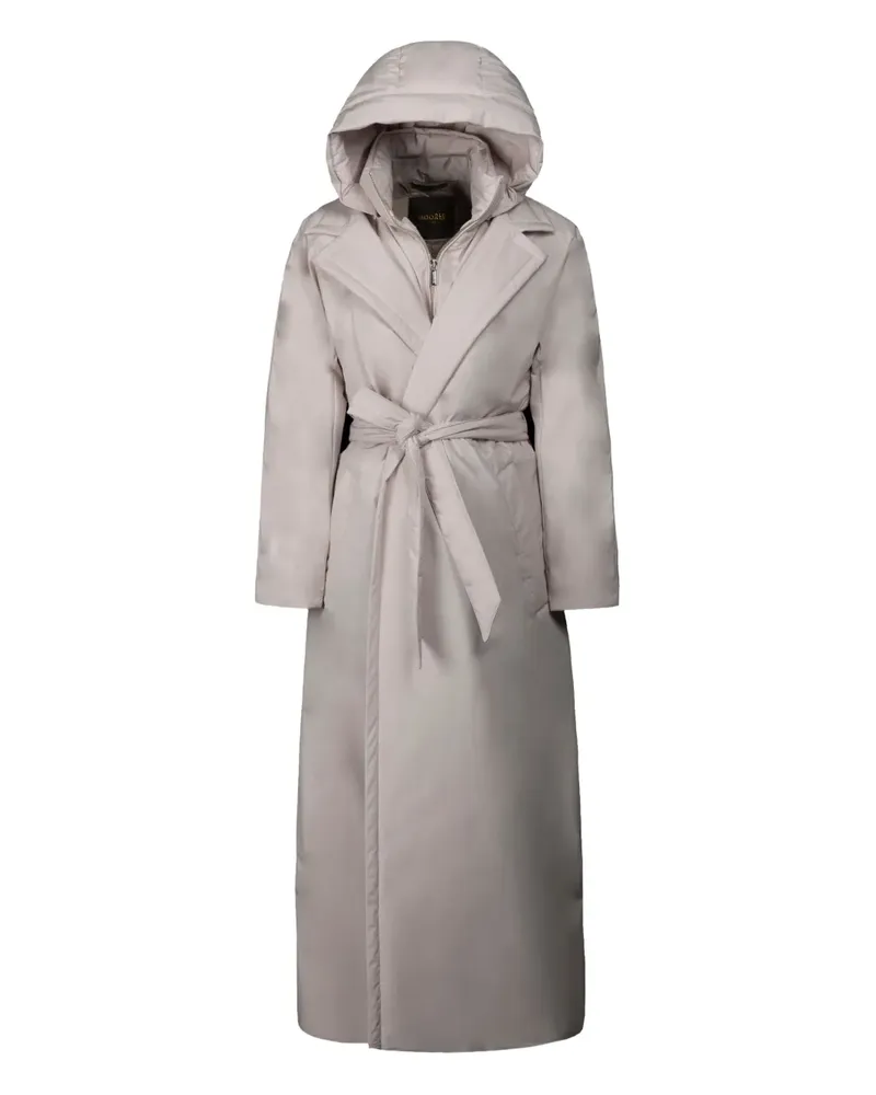 MOORER CAMELY-STP hooded belted jacket - Weiß Weiß