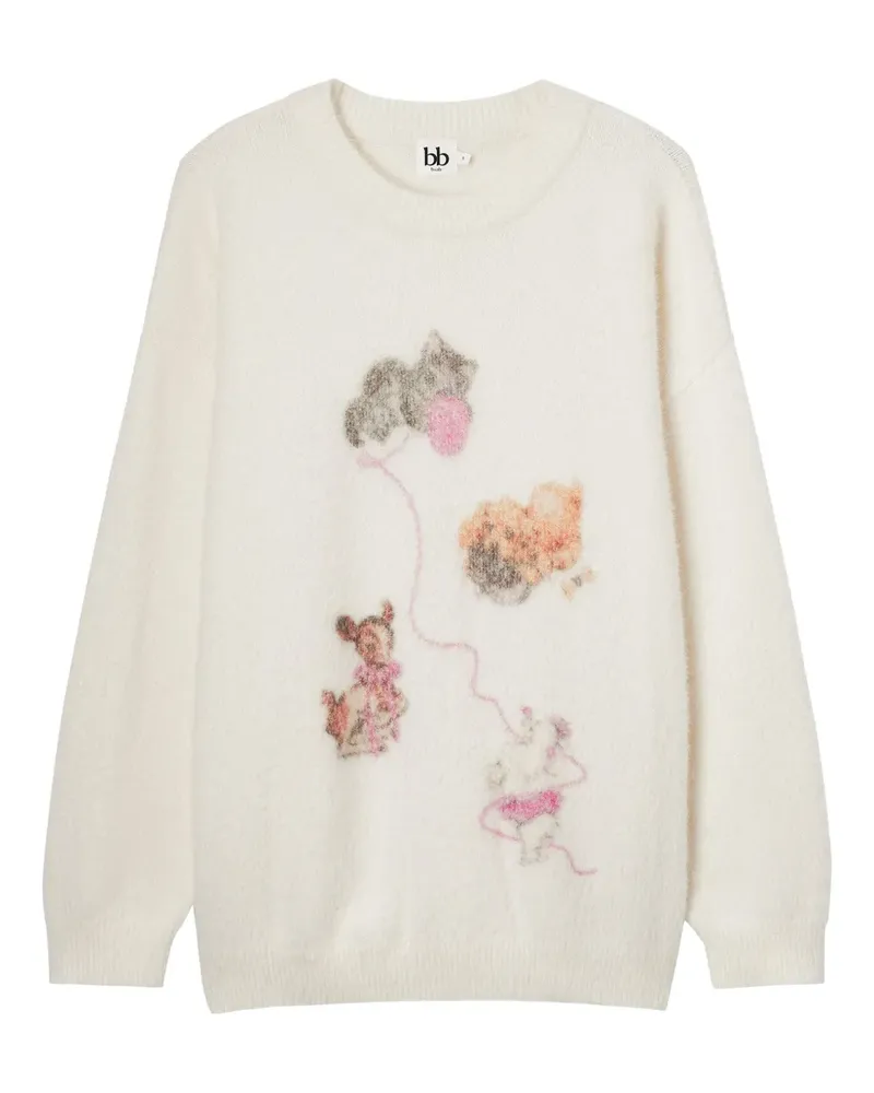 b+ab Pullover mit grafischem Muster - Nude Nude