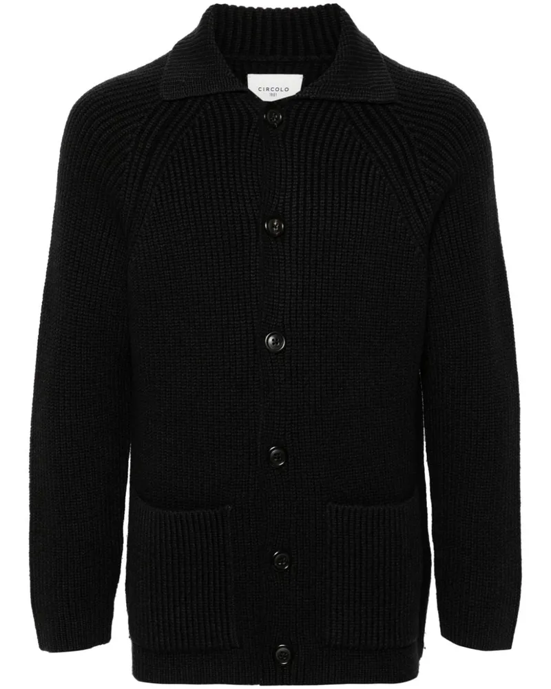 CIRCOLO 1901 Cardigan aus Fischerstrick - Schwarz Schwarz