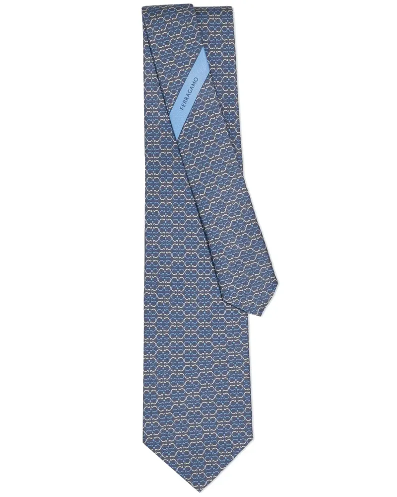 Ferragamo Krawatte mit Gancini-Print - Grau Grau