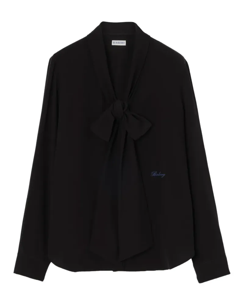 Burberry Bluse aus Chinakrepp - Schwarz Schwarz