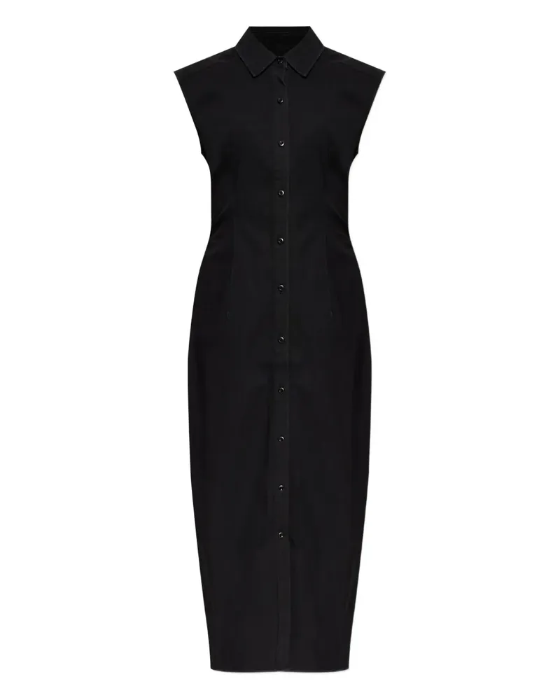 Rag & Bone Geknöpftes Midikleid im Hemdstil - Schwarz Schwarz