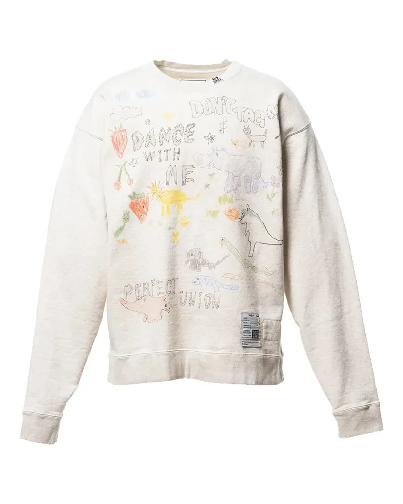MIHARAYASUHIRO Sweatshirt mit Print - Weiß Weiß