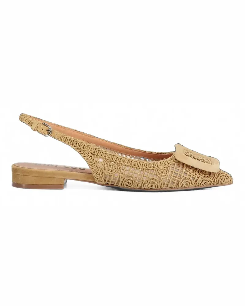 Bibi Lou buckle-detail slingback ballet flats - Nude Nude