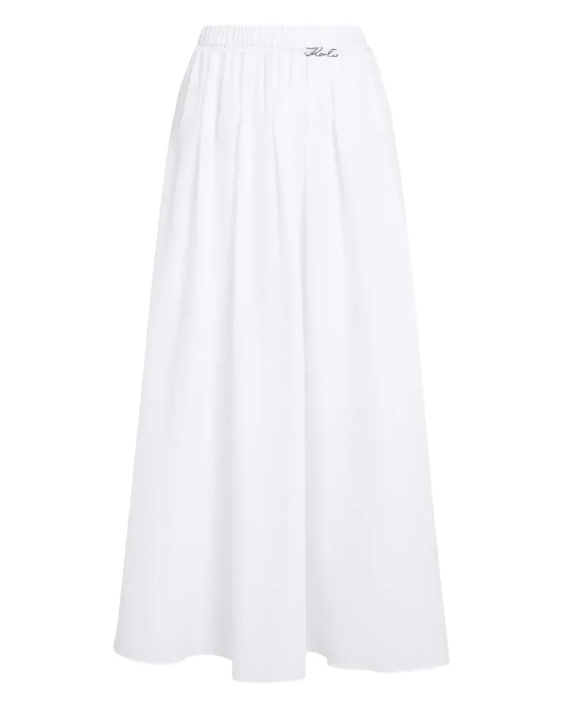 Karl Lagerfeld Semi-transparenter Signature Strand-Maxirock - Weiß Weiß