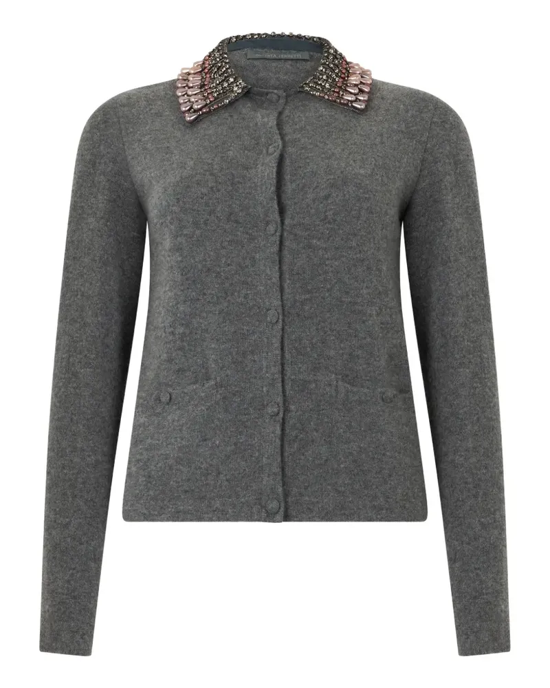 Alberta Ferretti Cardigan mit Perlen - Grau Grau