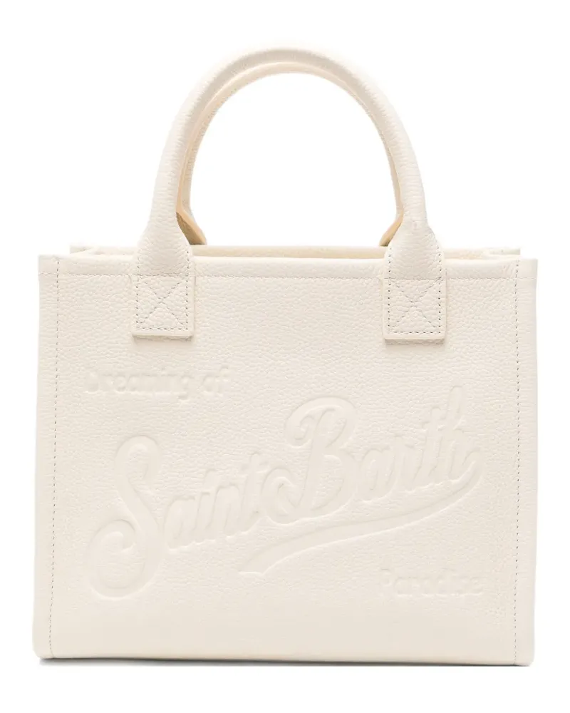 MC2 Saint Barth logo-embossed grained leather tote bag - Weiß Weiß