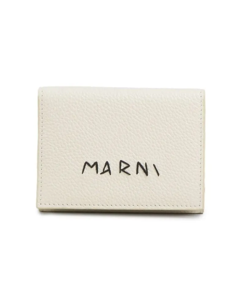 Marni Portemonnaie mit Logo-Stickerei Weiß