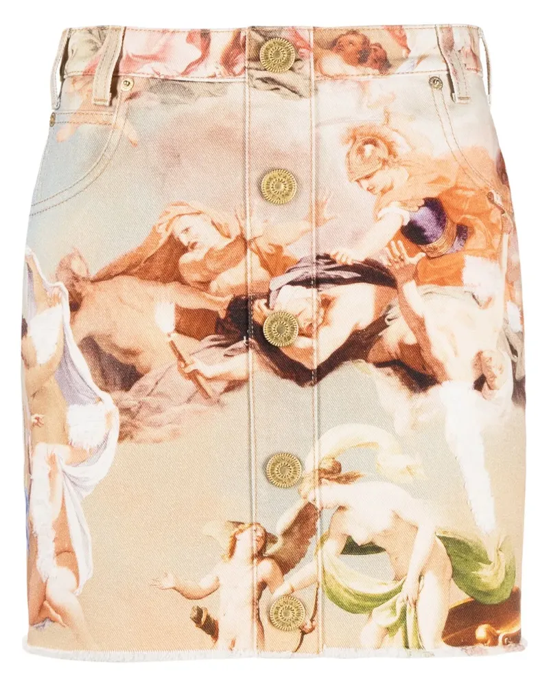Balmain Minirock mit Logo - Nude Nude