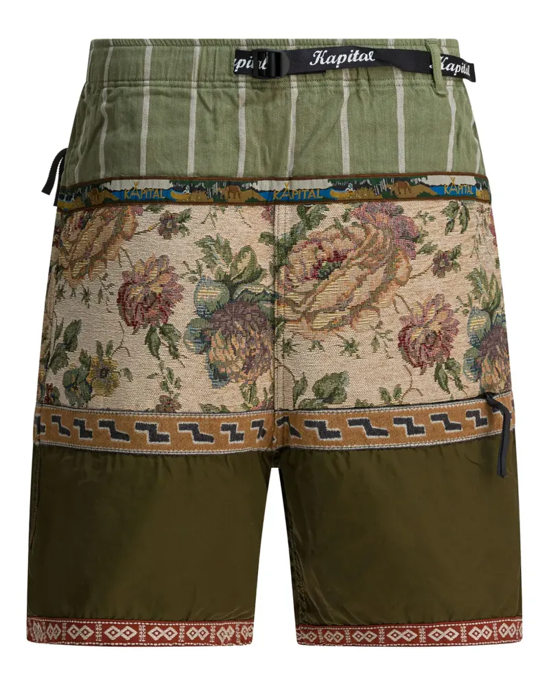 KAPITAL striped-floral shorts - Grün Grün