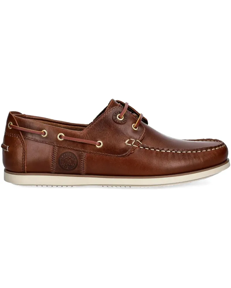 Barbour Segelschuhe mit Ziernähten - Braun Braun