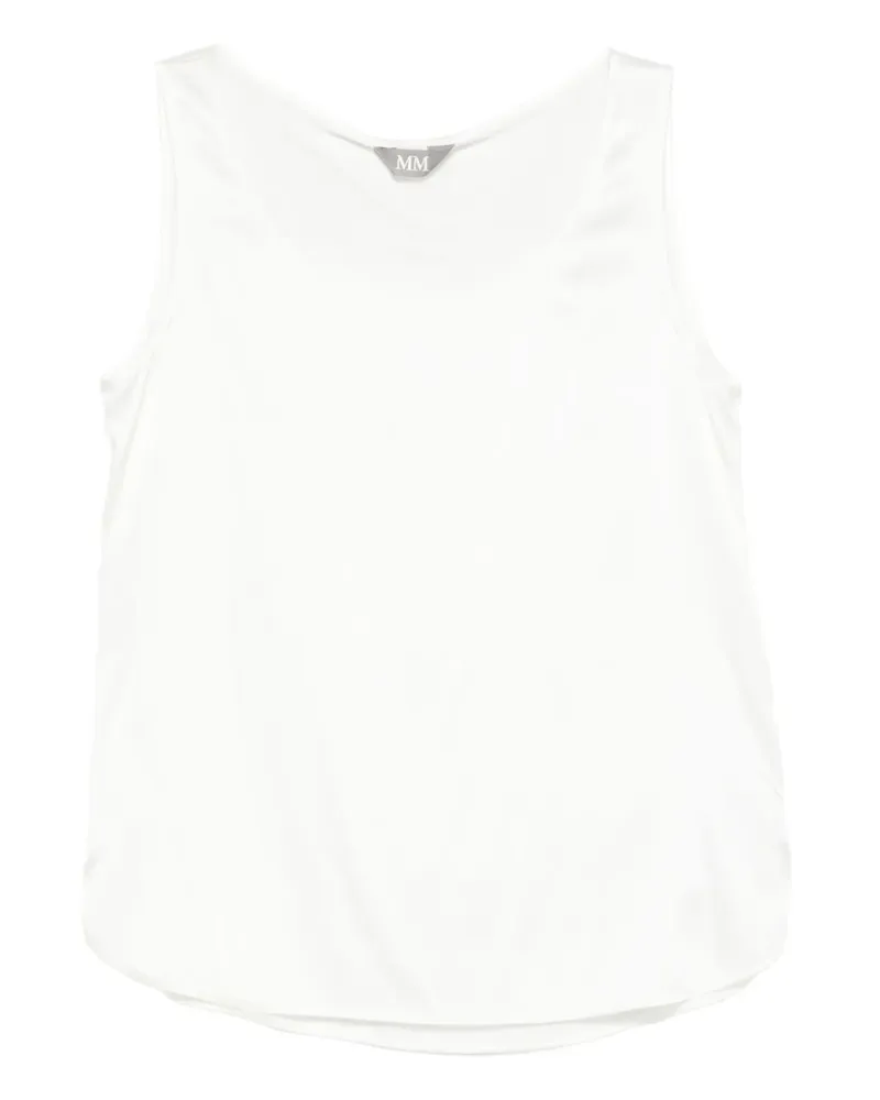 Max Mara Top mit U-Ausschnitt - Weiß Weiß