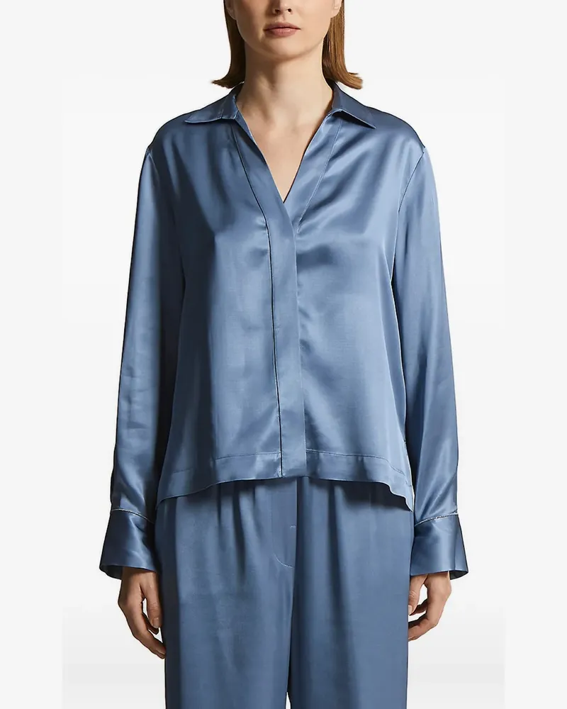 Peserico Hemd aus Satin - Blau Blau