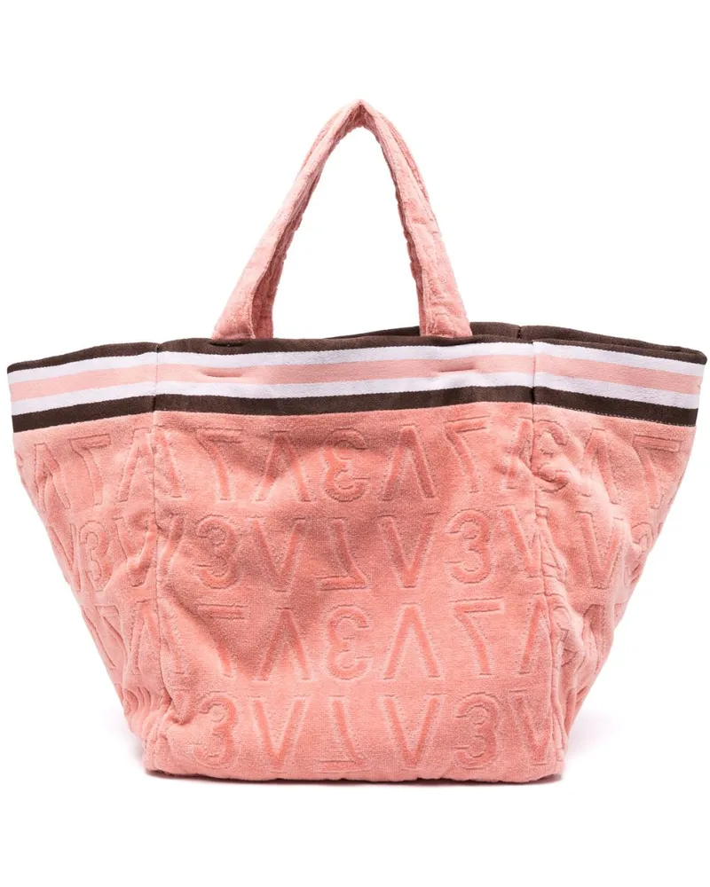 V°73 Strandtasche mit Logo-Print Rosa