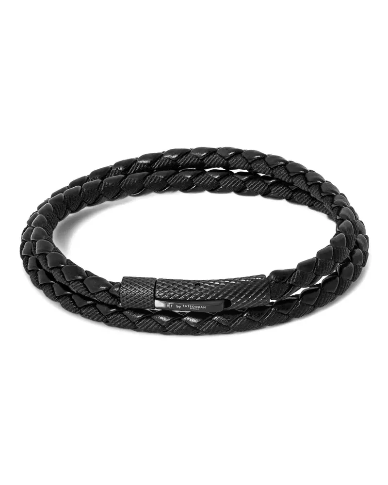 Tateossian Chelsea braided double-wrap bracelet - Schwarz Schwarz