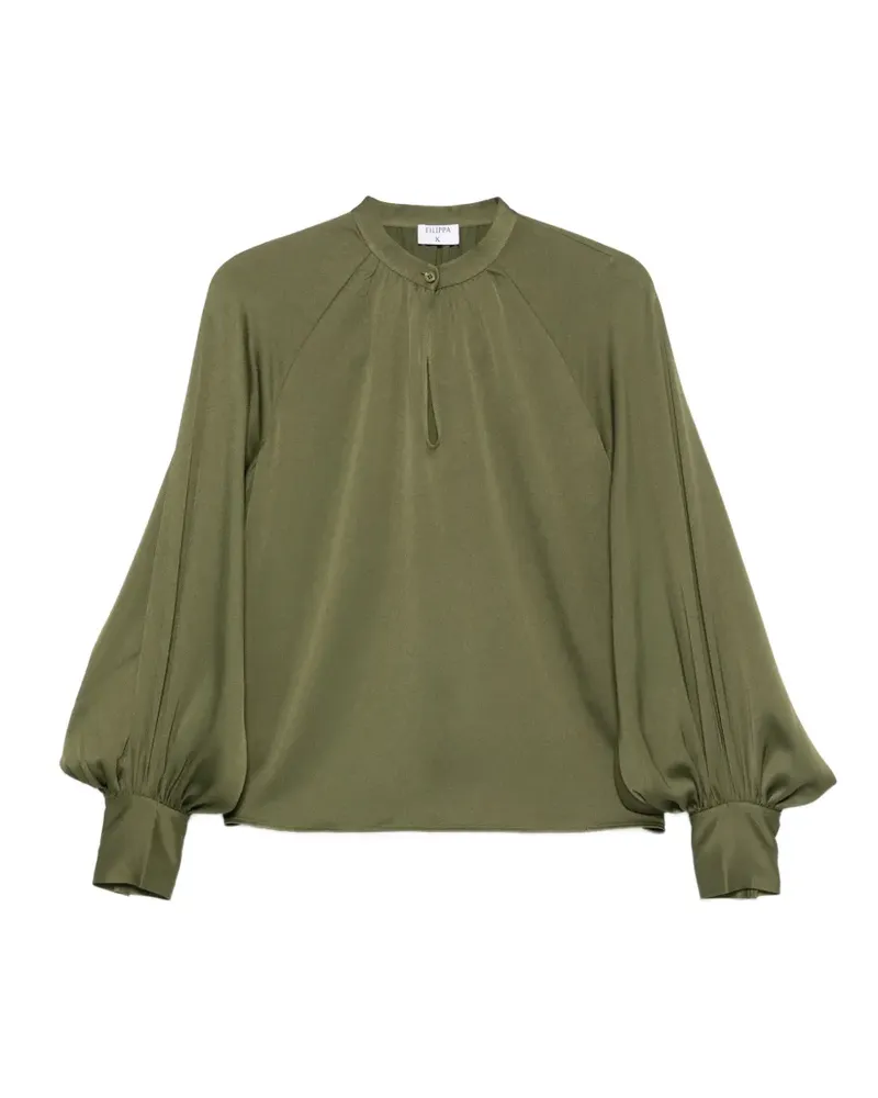 Filippa K Satinbluse mit weiten Ärmeln - Grün Grün