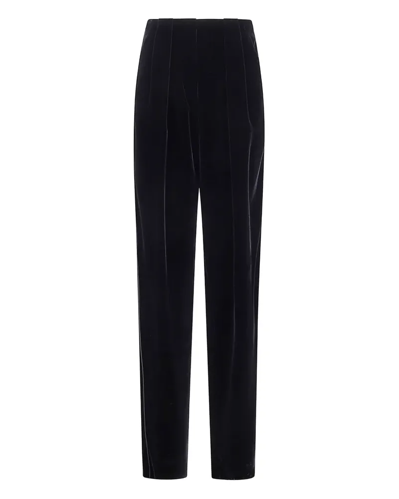 Giorgio Armani Samthose mit Abnähern - Schwarz Schwarz