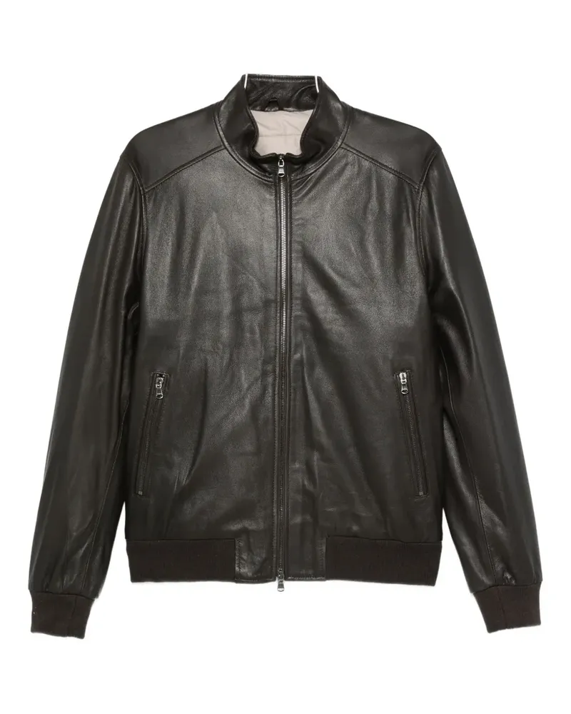 BARBA Ledermantel mit Reißverschluss - Braun Braun