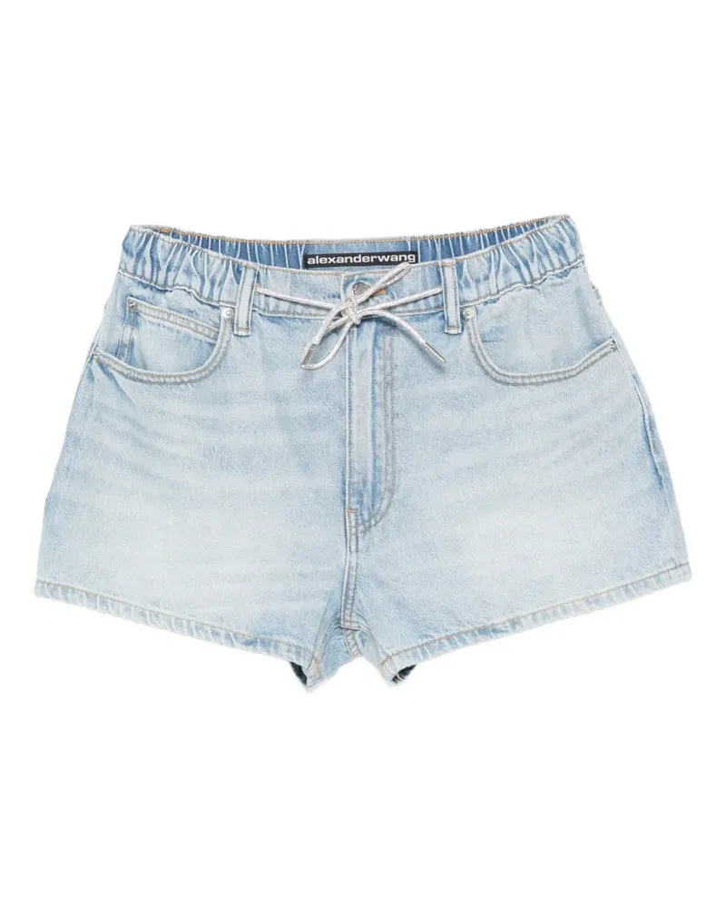 Alexander Wang marathon crystal-drawstring shorts - Blau Blau