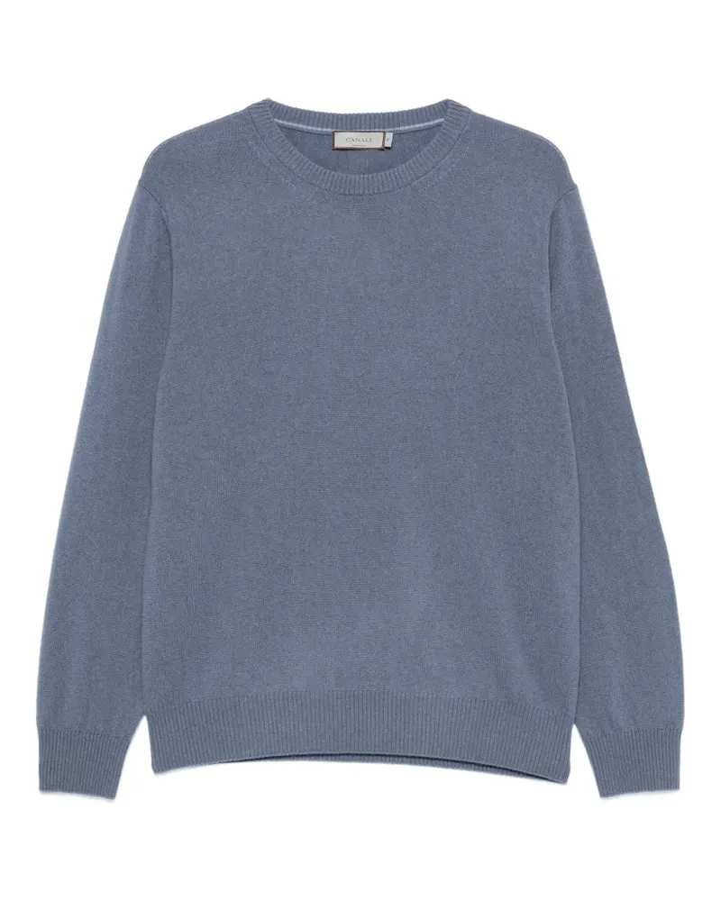 Canali Pullover mit gerippten Details - Blau Blau