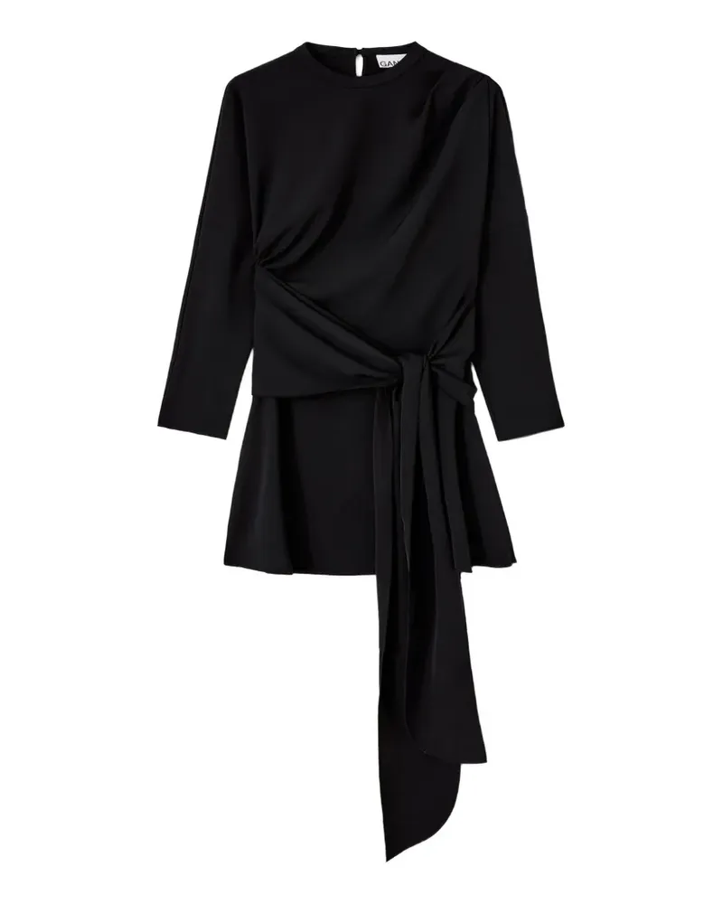 Ganni Kleid aus schwarzem Krepp Schwarz