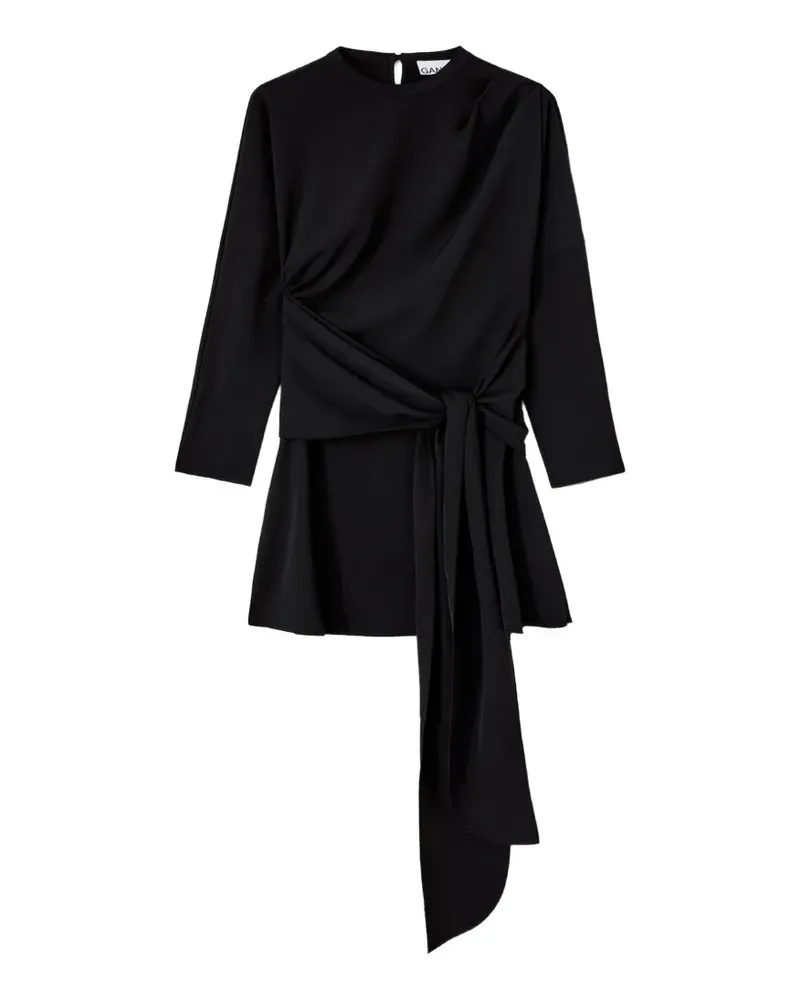 Ganni Kleid aus schwarzem Krepp Schwarz