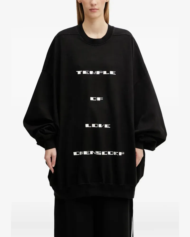 DRKSHDW by Rick Owens slogan-print oversized sweater - Schwarz Schwarz