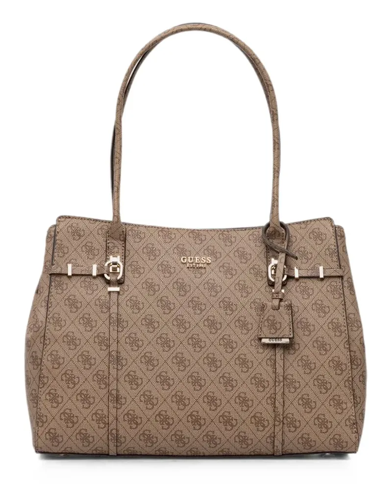 Guess Leona logo-print monogram tote bag - Nude Nude