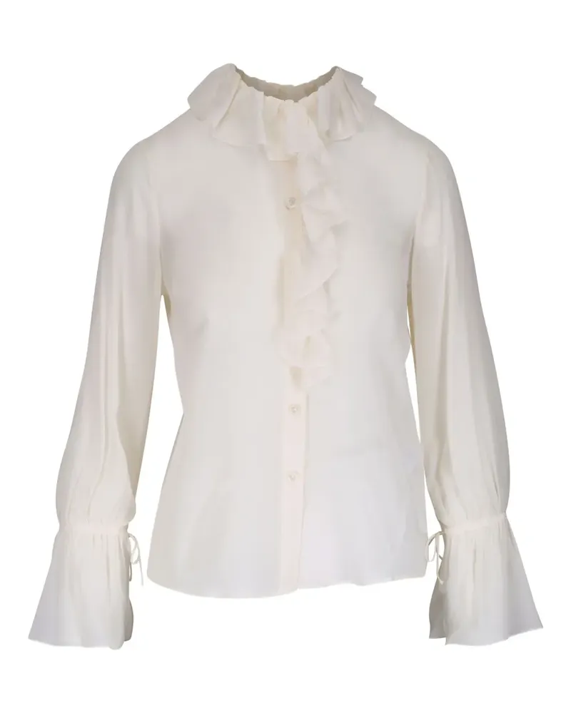 Nili Lotan Bluse mit Rüschendetail - Weiß Weiß