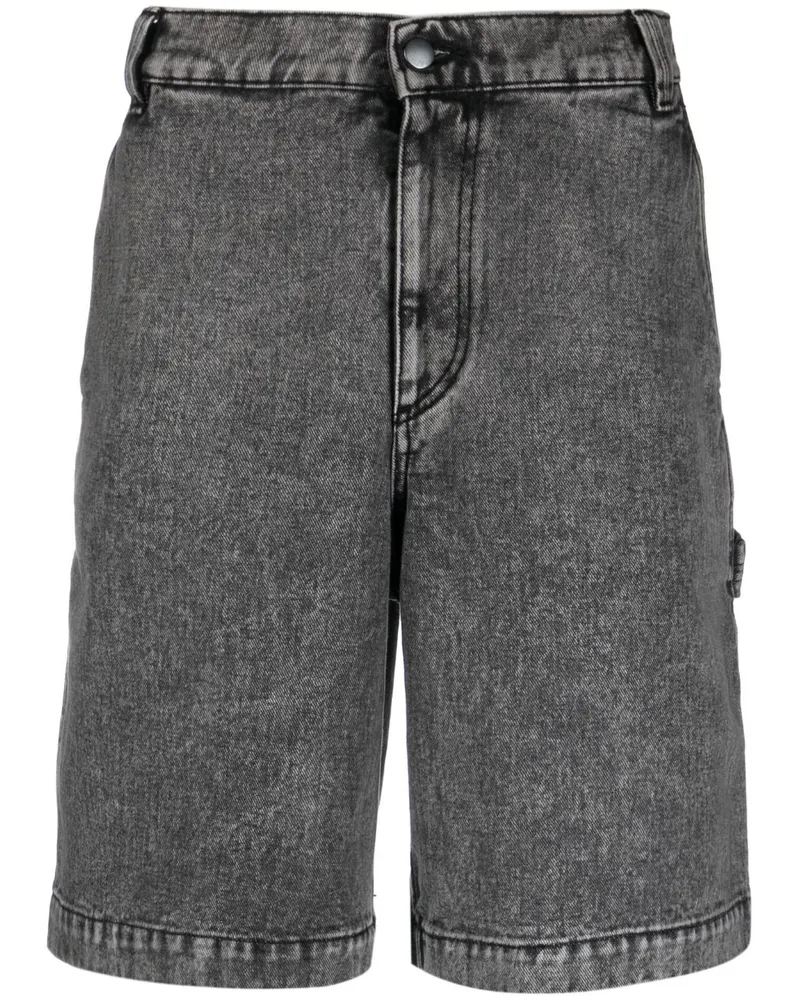 ACW* Ausgeblichene Jeans-Shorts - Schwarz Schwarz