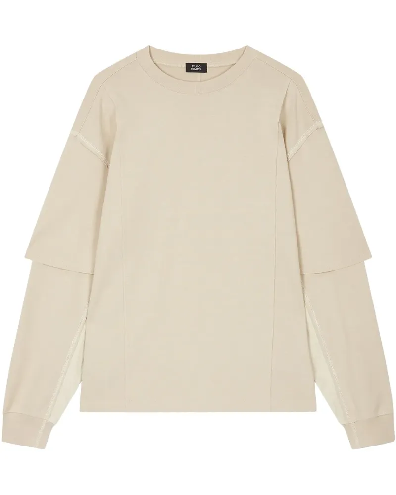 STUDIO TOMBOY Sweatshirt im Layering-Look - Nude Nude