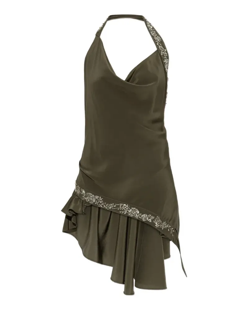 Alexander McQueen shimmering appliqués silk top - Grün Grün