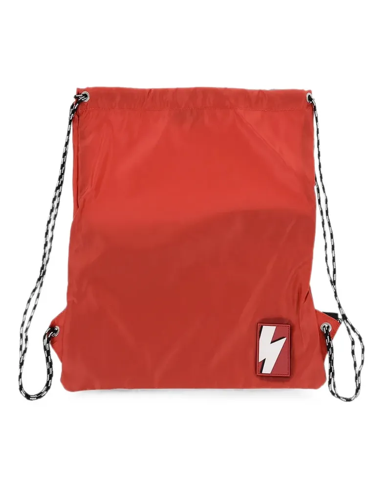 Neil Barrett bolt-patch drawstring backpack - Rot Rot