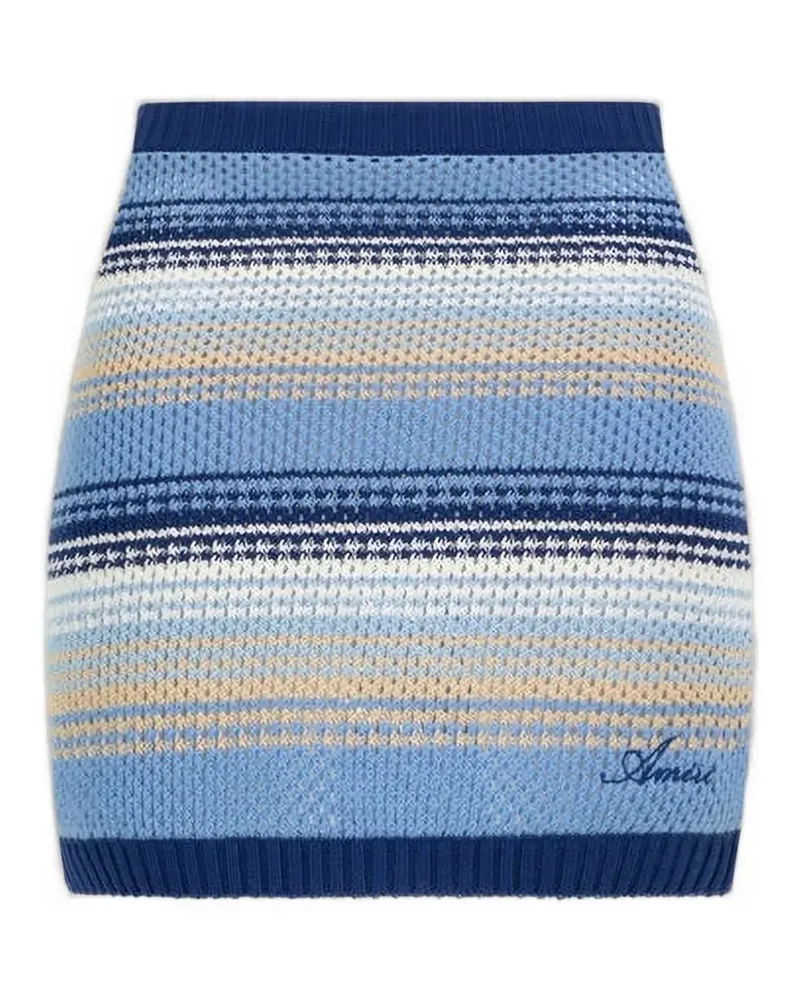 Amiri Gestrickter Minirock mit Streifen - Blau Blau