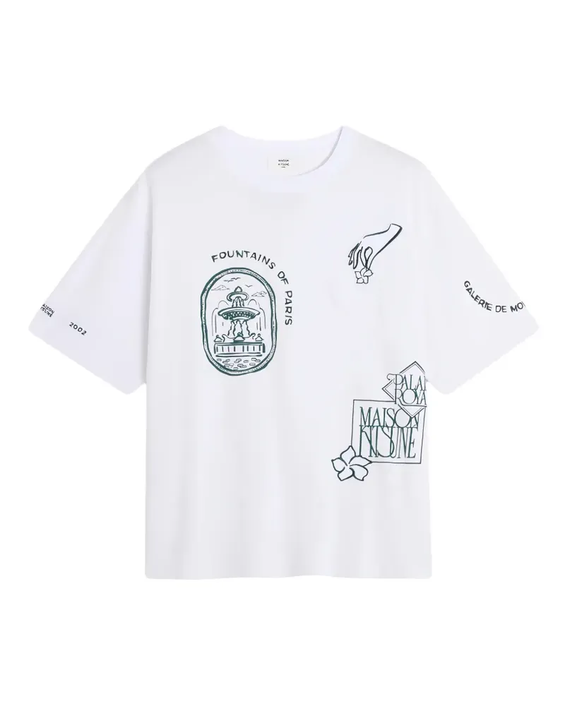 Kitsuné Art Nouveau graphic-print T-shirt - Weiß Weiß