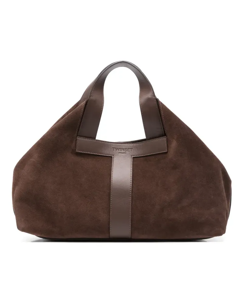 Twin-Set suede-panelled tote bag - Braun Braun