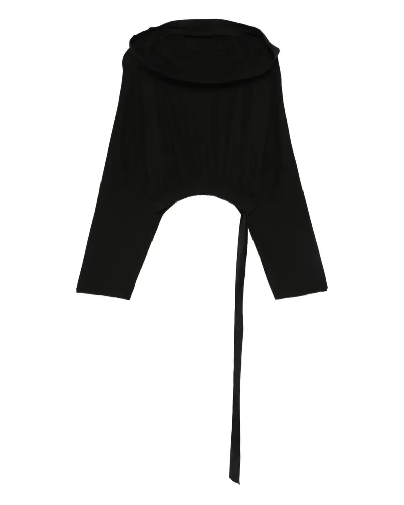 DRKSHDW by Rick Owens Oberteil mit Wasserfallkragen - Schwarz Schwarz