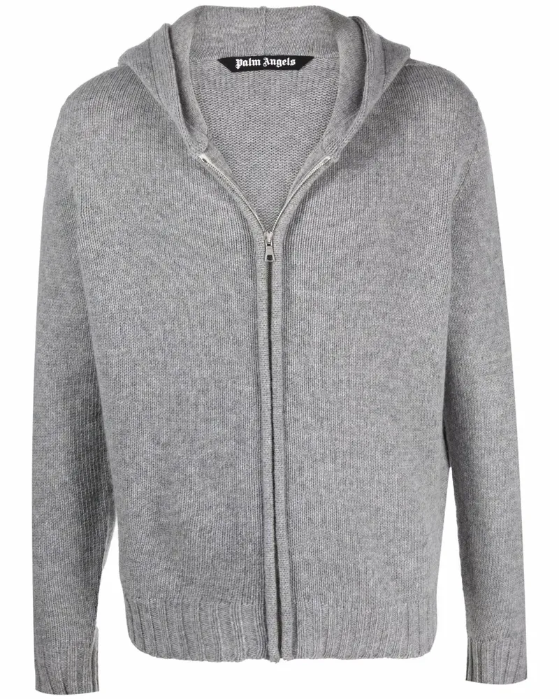 Palm Angels Gestrickter Hoodie - Grau Grau