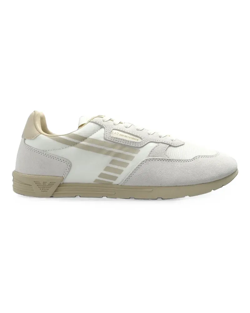 EA7 suede-panelled sneakers - Weiß Weiß
