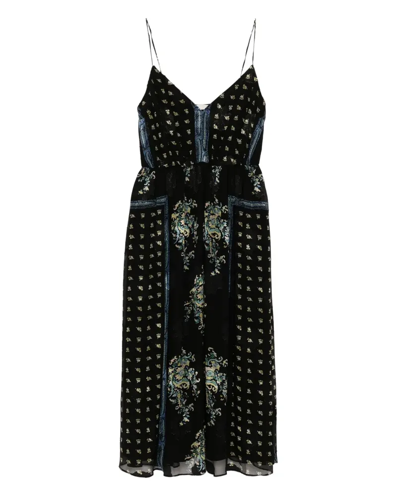 Ulla Johnson Elena Midikleid - Schwarz Schwarz