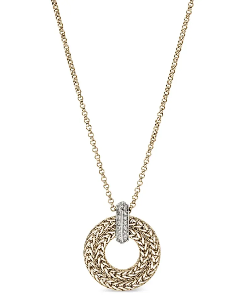 John Hardy 14kt Gelbgoldhalskette mit Diamantanhänger Gold