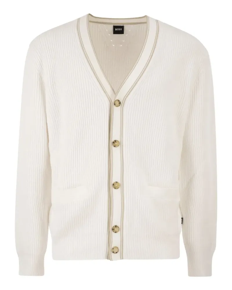 HUGO BOSS V-neck cardigan - Weiß Weiß